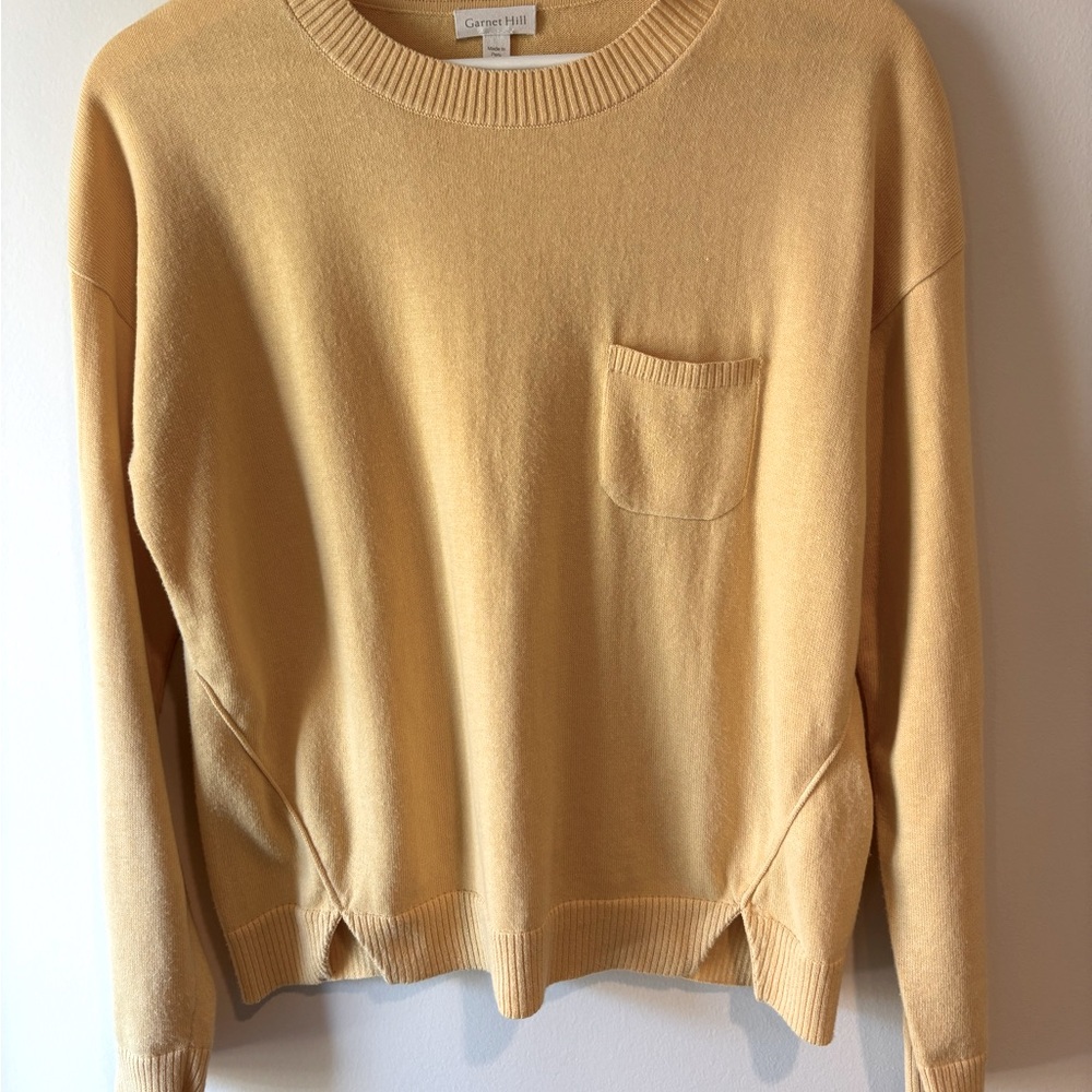Garnett Hill Pima cotton Easy Sweater
Gold